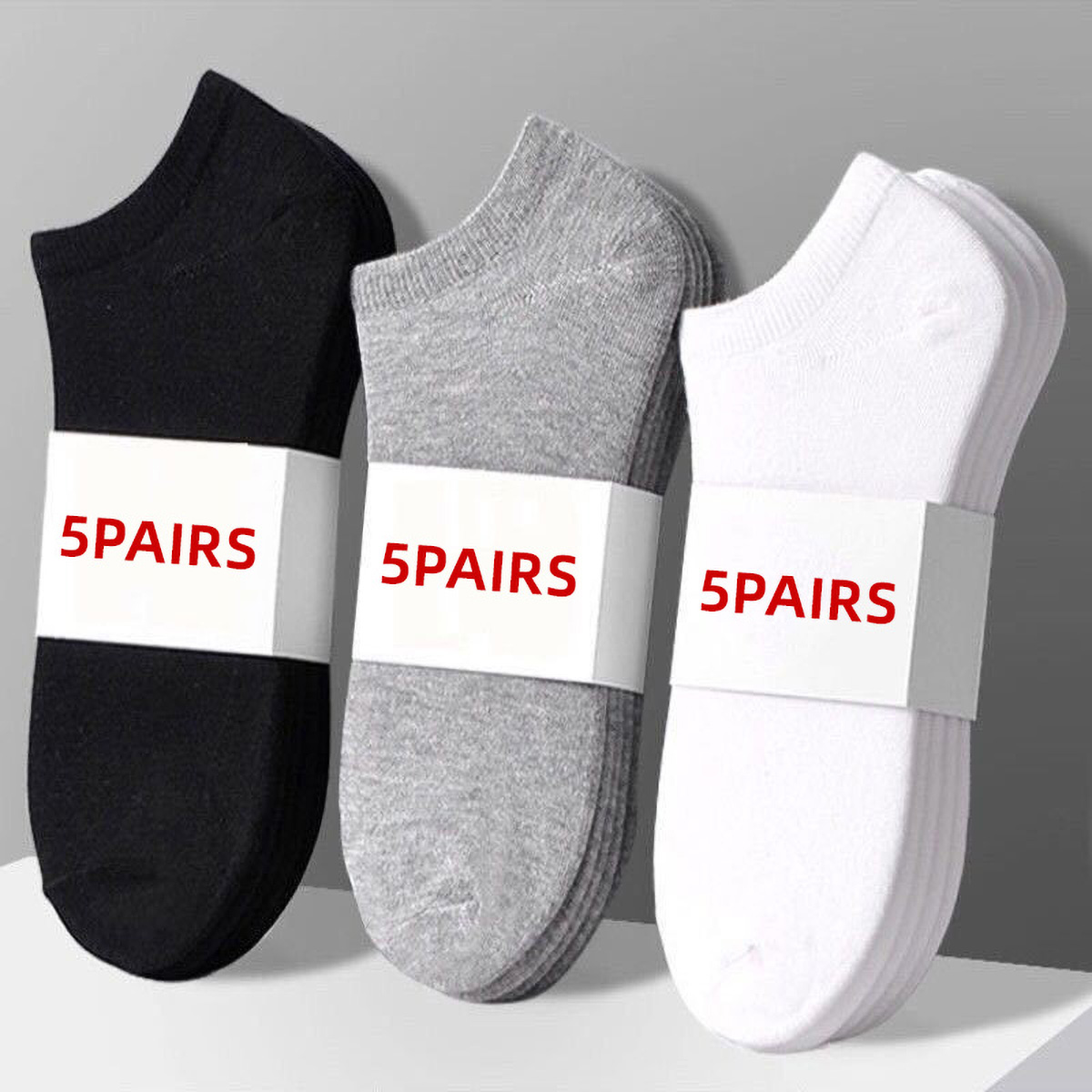 5 Pairs Unisex Casual Plain Co - مراجعة No Show Sock Women وسعره