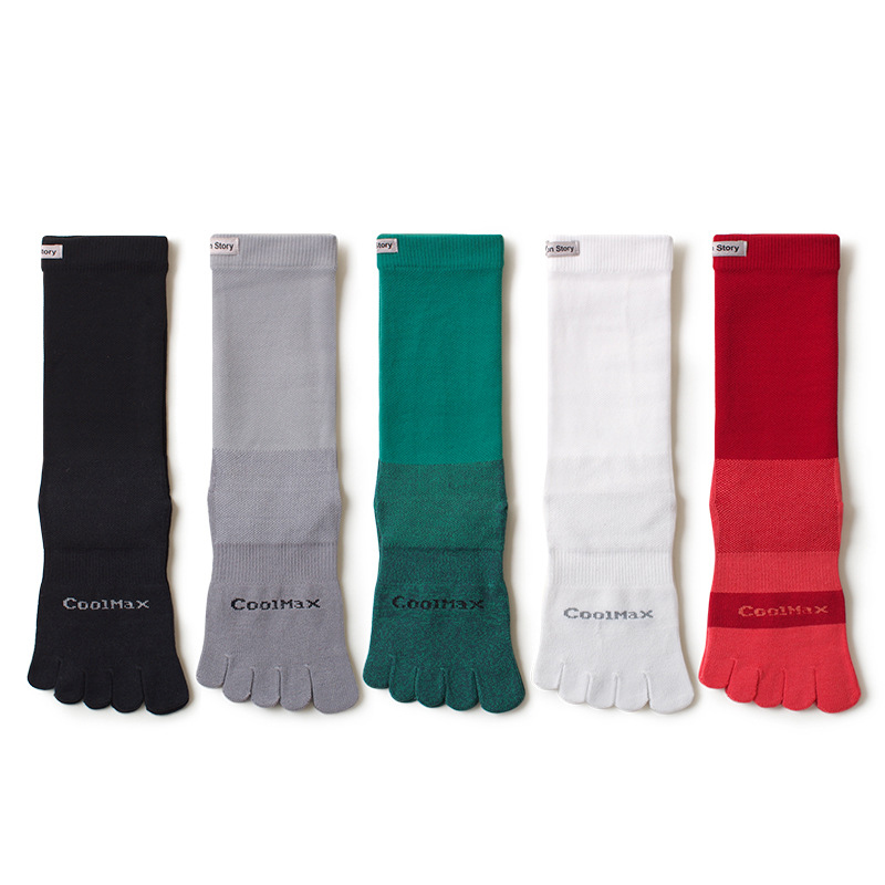 1/5 Pairs Men's High Crew Five - مراجعة Toe Sock Split وسعره