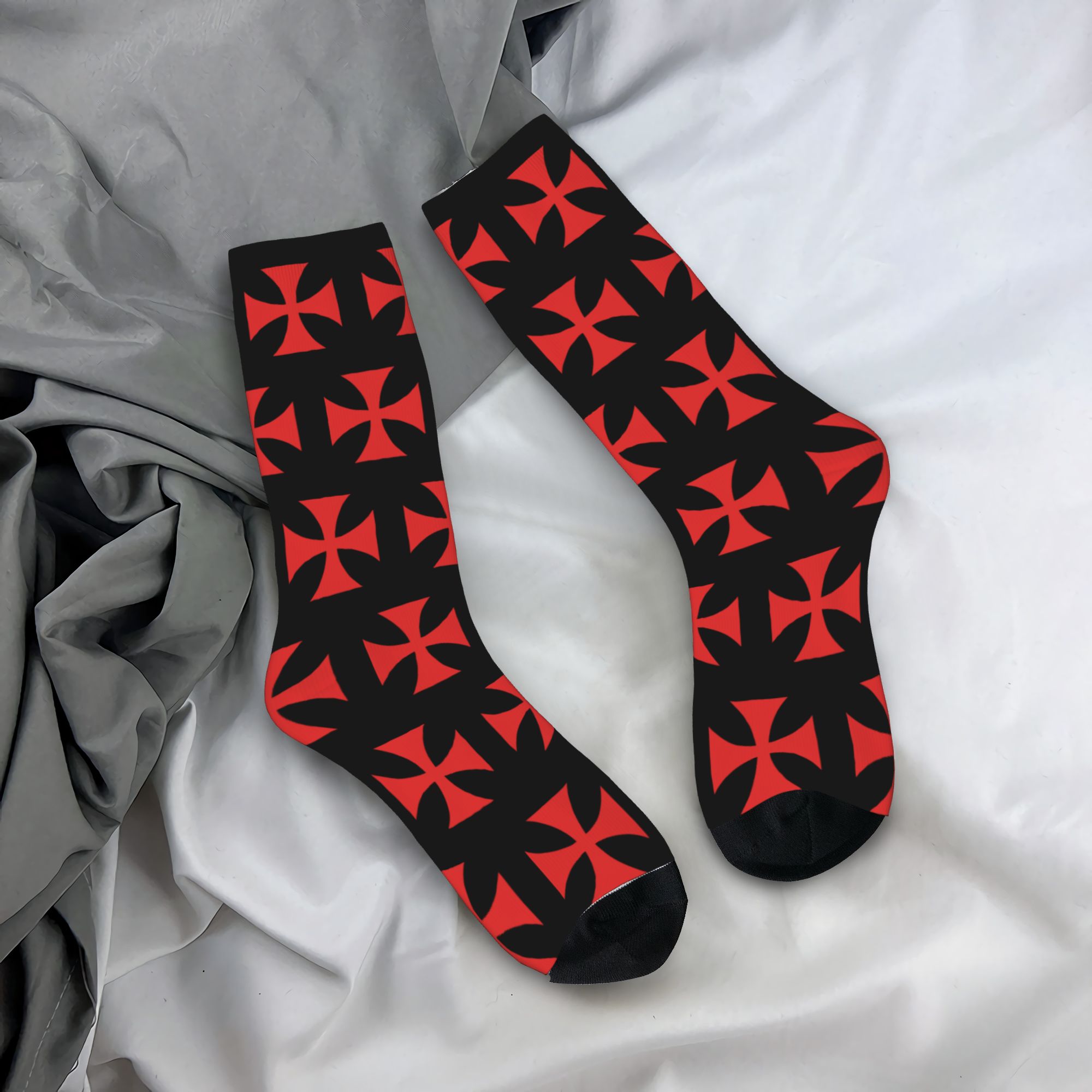 Custom Red Templar Cross Knigh - مراجعة Dress Sock Men وسعره