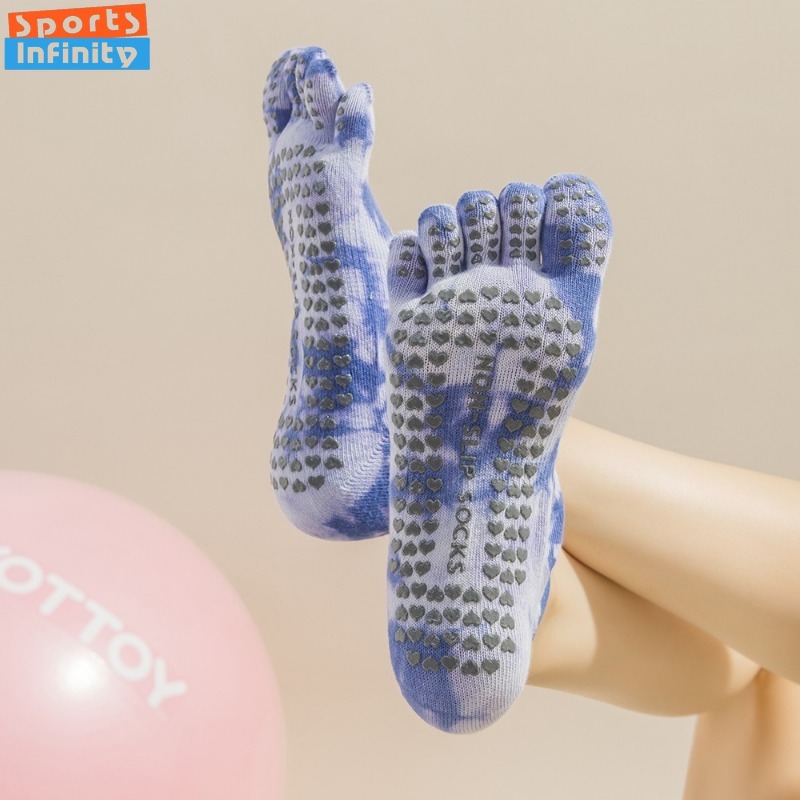 New Non Slip Tie Dye Five Fing - مراجعة Toe Sock Split وسعره