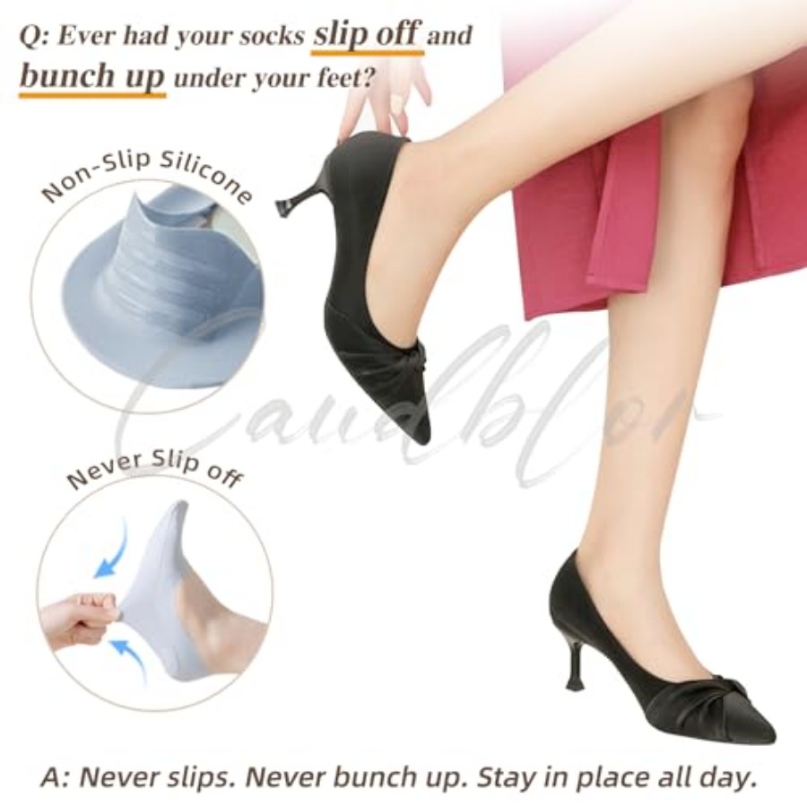 Caudblor Thin No Show Socks Wo - مراجعة Invisibility Sock Loafer وسعره