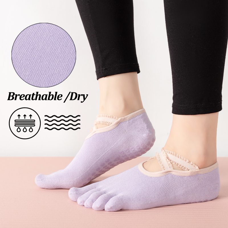 Ladies Non-Slip Pilates Socks  - مراجعة Grip Sock Yoga وسعره