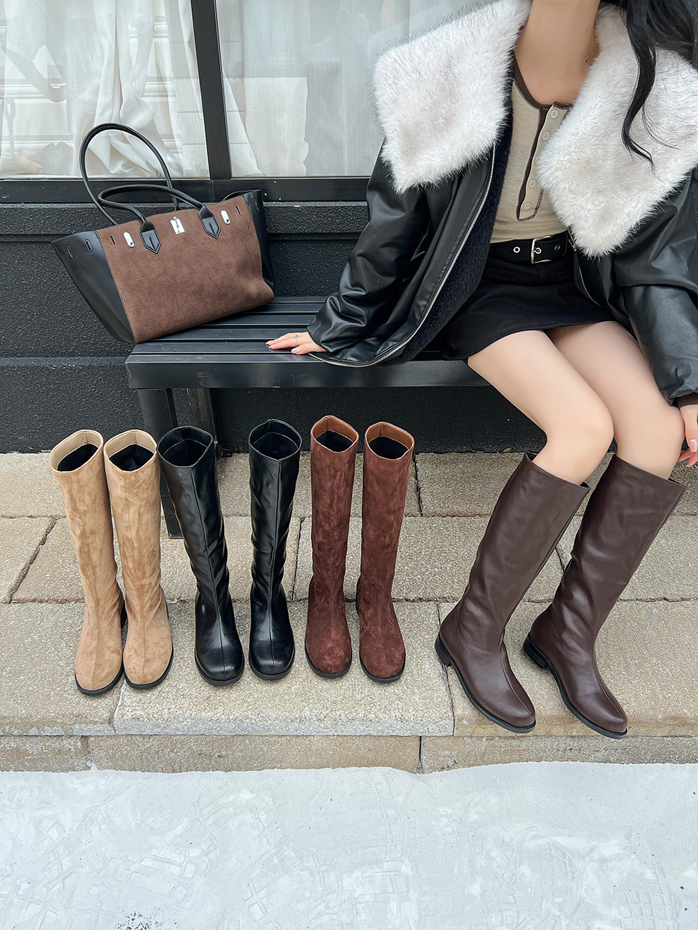 Fashion Women Knee Boots Flock - مراجعة Knee High Sock Women وسعره