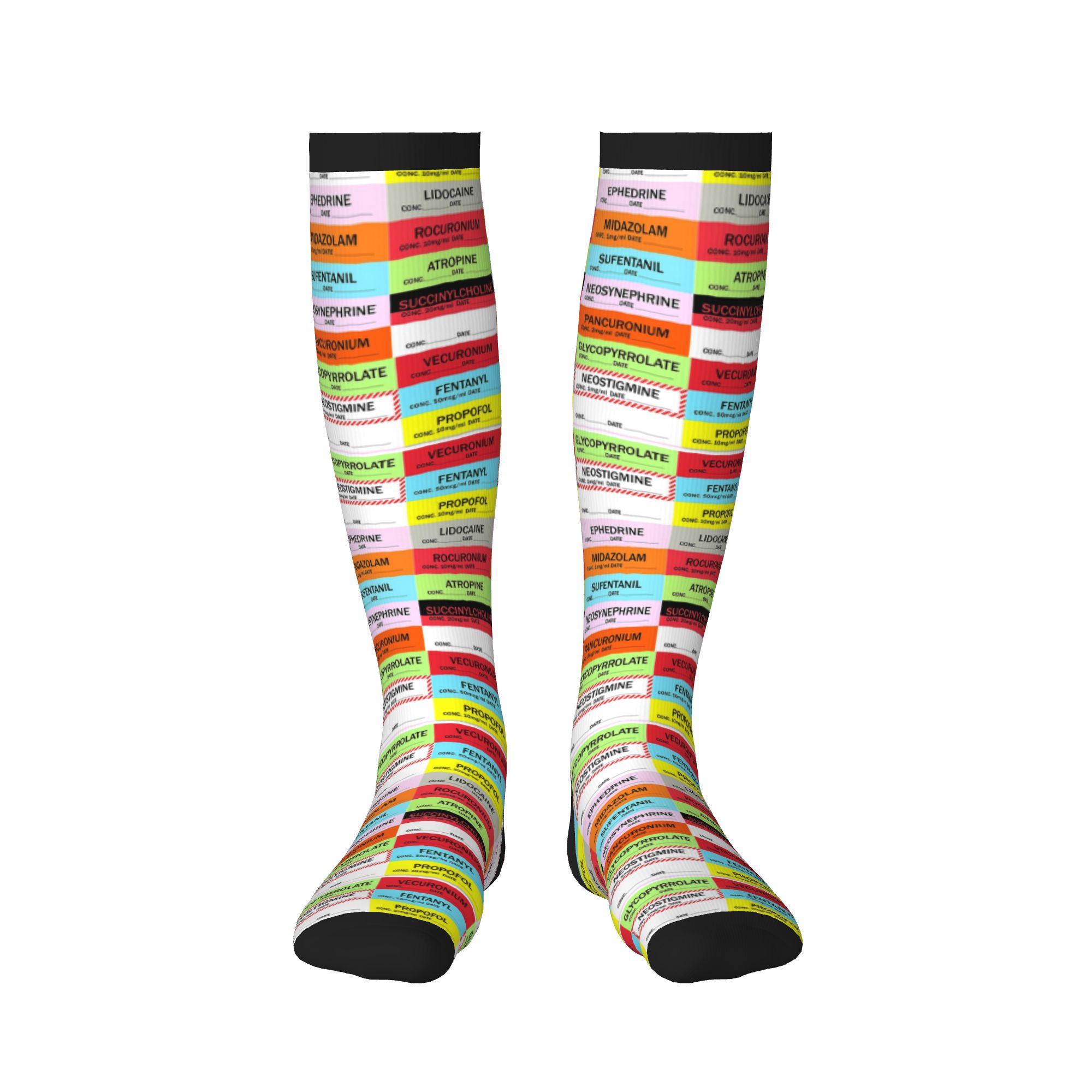 Novelty Printed Anesthesia Med - مراجعة Compression Sock Medical وسعره