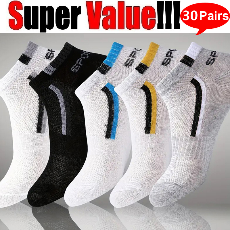 30Pair Men's Anti-Slip Ankle B - مراجعة Ankle Sock Low Cut وسعره