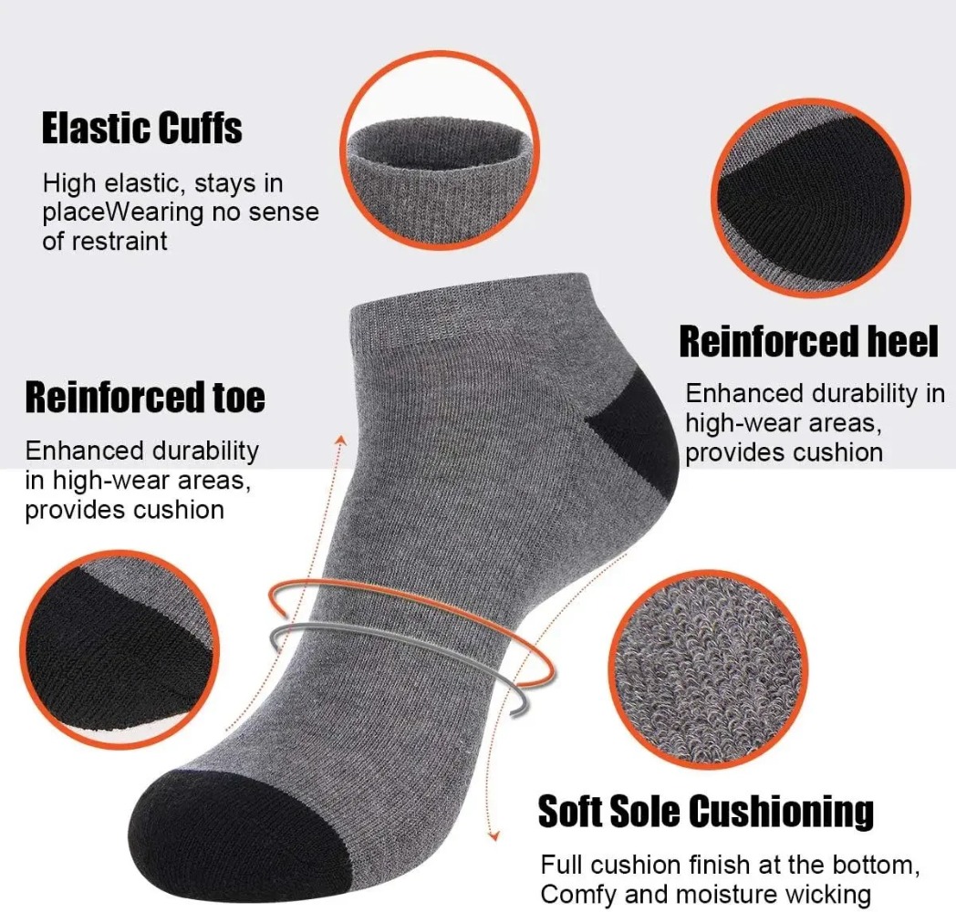 1-10Pairs Breathable Mens Summ - مراجعة Ankle Sock Low Cut وسعره