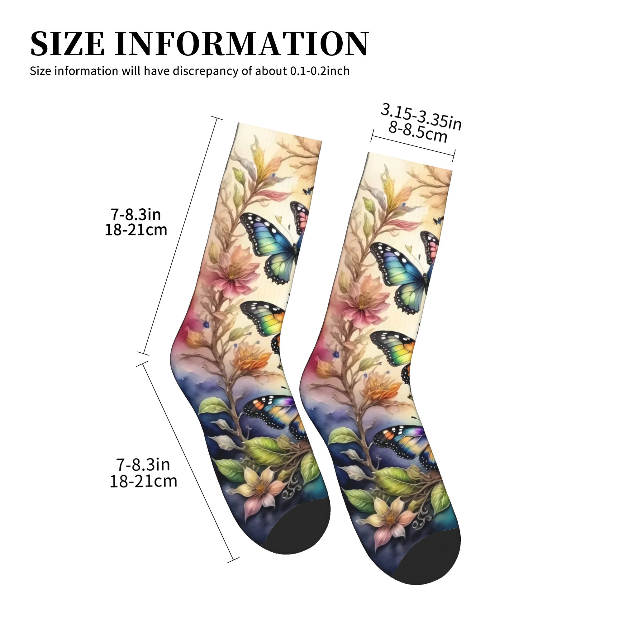 Colorful Butterflies and Flowe - مراجعة Dress Sock Men وسعره