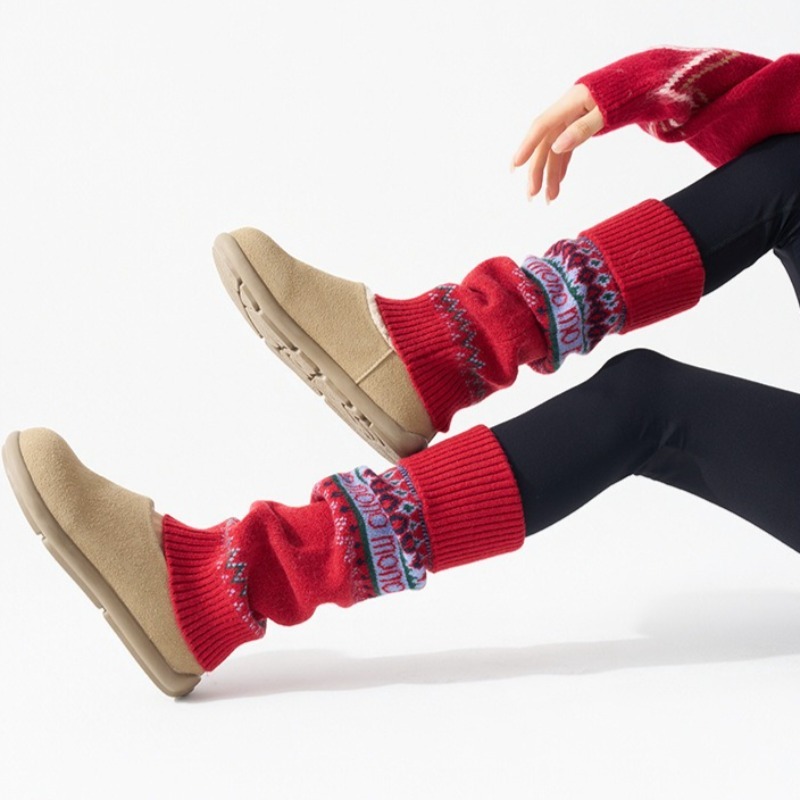 ​Fair Isle Knitted Leg Warmers - مراجعة Boot Sock Slouchy وسعره
