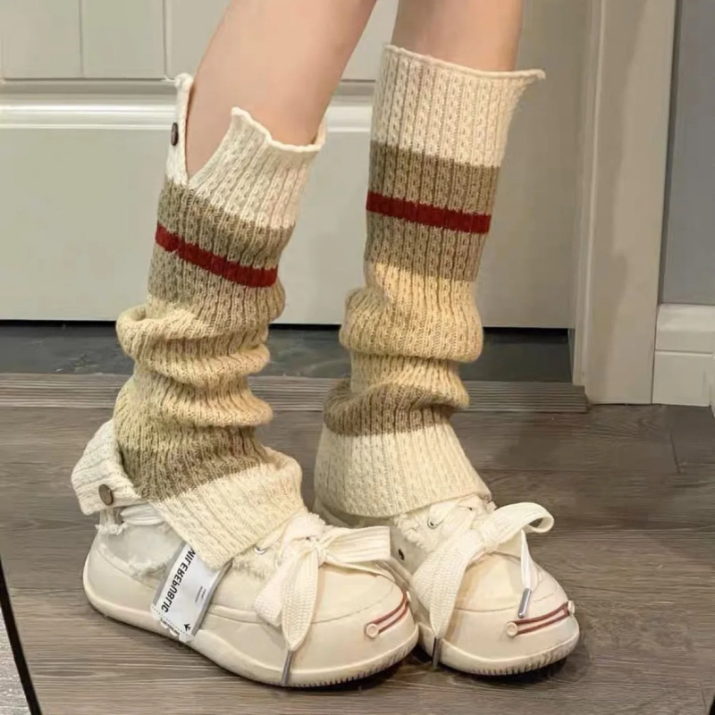 New ​Y2K Knitted Leg Warmers V - مراجعة Boot Sock Slouchy وسعره