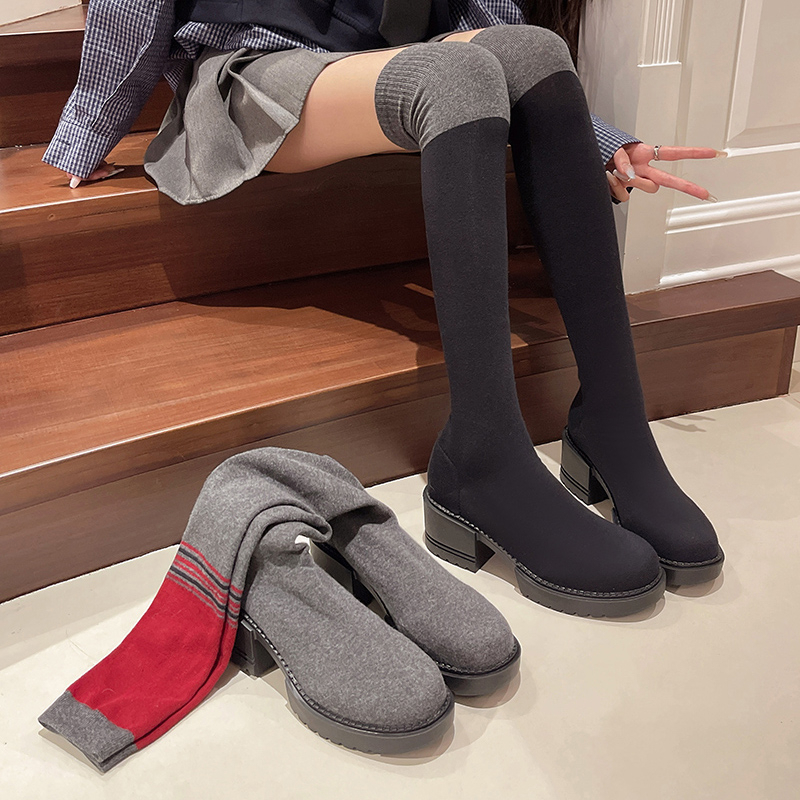 2025 New Women's Shoes High Bo - مراجعة Knee High Sock Women وسعره