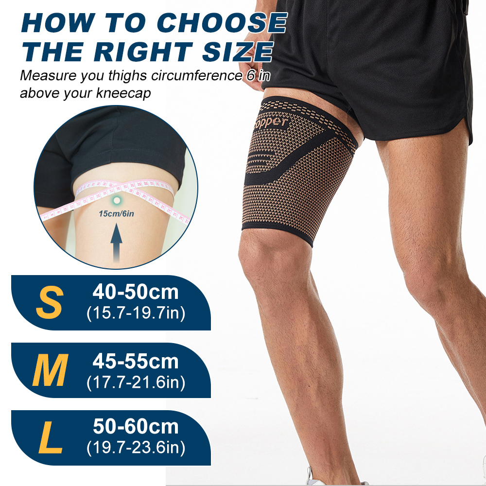 1pc Copper Thigh Compression S - مراجعة Compression Sleeve Calf وسعره