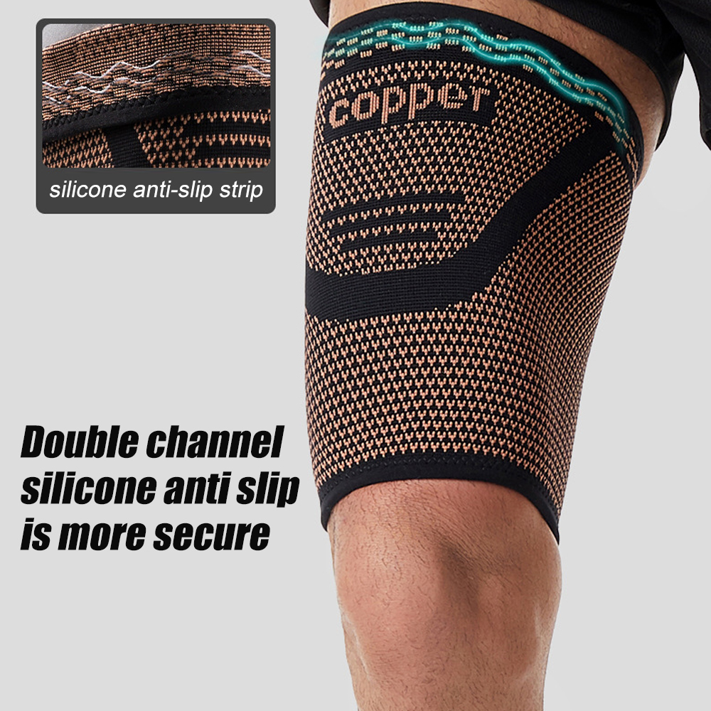 1pc Copper Thigh Compression S - مراجعة Compression Sleeve Calf وسعره