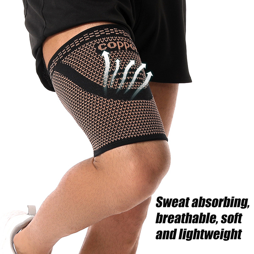 1pc Copper Thigh Compression S - مراجعة Compression Sleeve Calf وسعره