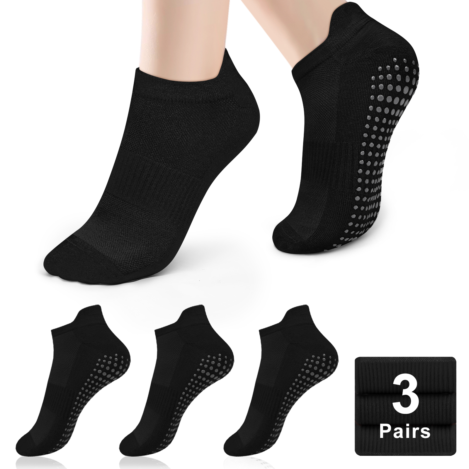 3 Pairs Yoga Socks Women Cotto - مراجعة Grip Sock Yoga وسعره