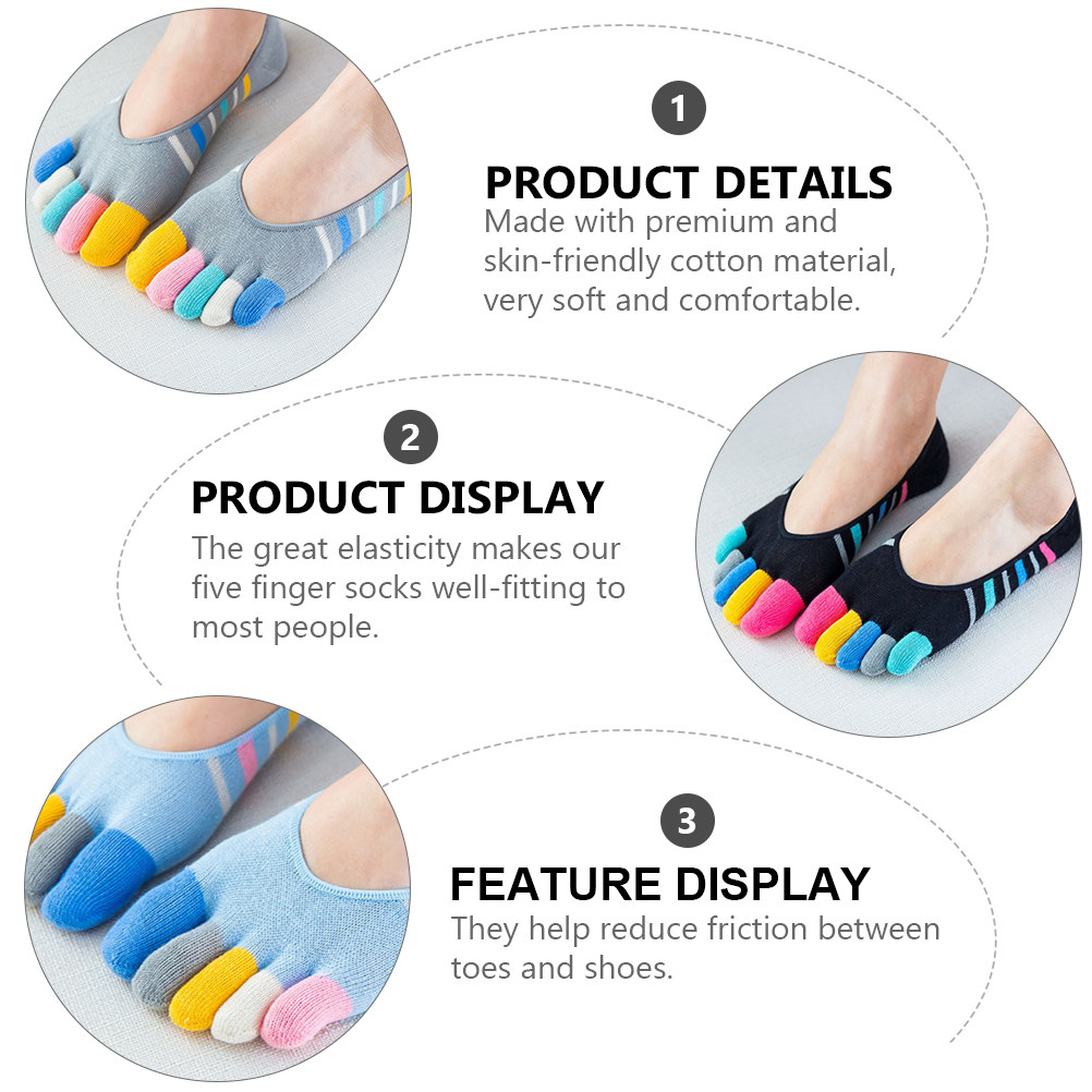 5Pairs Yoga Toe Socks Women In - مراجعة Invisibility Sock Loafer وسعره