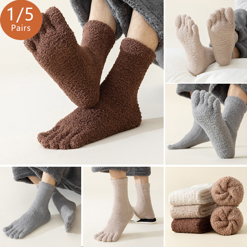 1/5 Pairs Mans Thermal Toe Soc - مراجعة Thermal Sock Winter وسعره